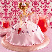 Pink doll cake