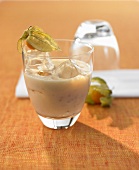 Banana buttermilk smoothie, decorated with physalis