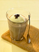Cappuccino smoothie with vanilla ice cream