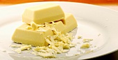 White chocolate on plate