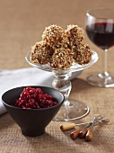 Cranberries and caramel nut balls