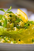 Bulgur salad with avocado and mint