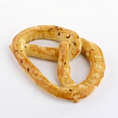 A pretzel with caraway seeds