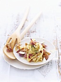 Tagliatelle with onion confit and goat's cheese