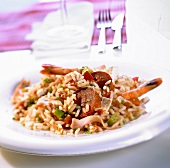 Jambalaya (Creole rice dish with prawns and sausage)