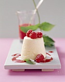 Bavarian cream with raspberries