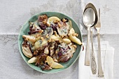 Radicchio and pears with toasted Gorgonzola topping