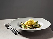 Tagliolini with mussels and green asparagus