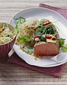 Veal fillet in parchment with green papaya salad & peanuts