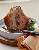 Veal chop stuffed with pears, figs and Gorgonzola