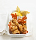 Butterflied prawns with chilli