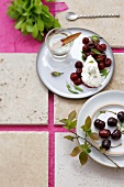 Cherries with whipped cream