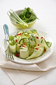Cucumber salad with chilli, ginger and coriander