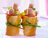 Hot dogs with chives for a children's party