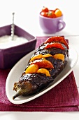 Baked aubergine with tomatoes