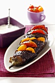 Gebackene Aubergine mit Tomaten