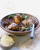 Roast pork with tomato sauce and rosemary