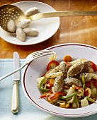 Mixed vegetables (with scorzonera) with buckwheat dumplings
