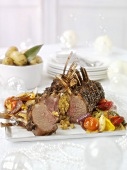 Rack of lamb with vegetables for Christmas