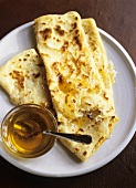 Msmen (Moroccan pancakes) with honey