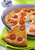 Focaccia with tomatoes