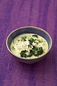 Spinach and sheep's cheese soup