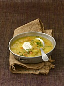 Potato soup with egg
