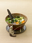 Pin-Pin-Suppe (Japanische Gemüsesuppe mit Tofu)