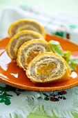 Chicken roulade stuffed with dried apricots (Ukraine)