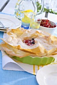 Mixed berry pie with filo pastry