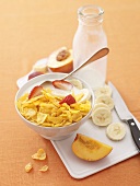 Cornflakes mit frischem Obst