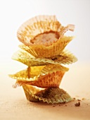 Empty paper muffin cases