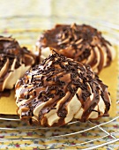 Meringues with chocolate icing