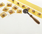 Making home-made ravioli