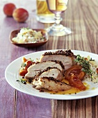 Chicken breast with roasted apricots