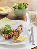 Chicken and grape kebabs
