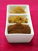 Three different sorts of curry powder