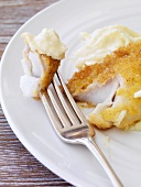Fried fish fillet with cauliflower puree (detail)