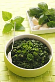 Spinach with basil and parsley