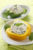 Peppers stuffed with cheese and basil