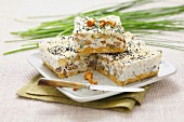 Savoury cheesecake with chanterelles and sesame seeds