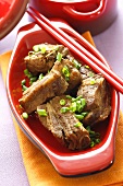 Pork ribs with spring onions