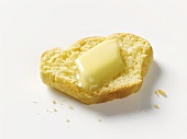 A piece of brioche with butter