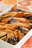 Salmon with onions and carrots