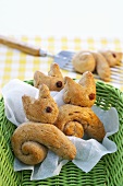 Baked Easter Bunnies in a basket