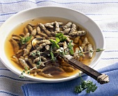 Liver spaetzle (noodle) soup