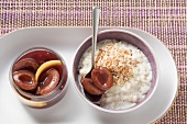 Coconut rice with plums