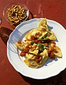Mezzelune alle melanzane (Pasta with aubergine filling, Italy)