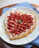 Heart-shaped strawberry tart