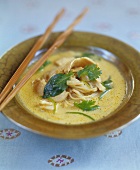 Thai chicken soup with noodles